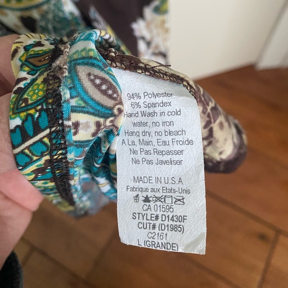 Majora long brown patterned dress. Size large - Picture 11 of 11